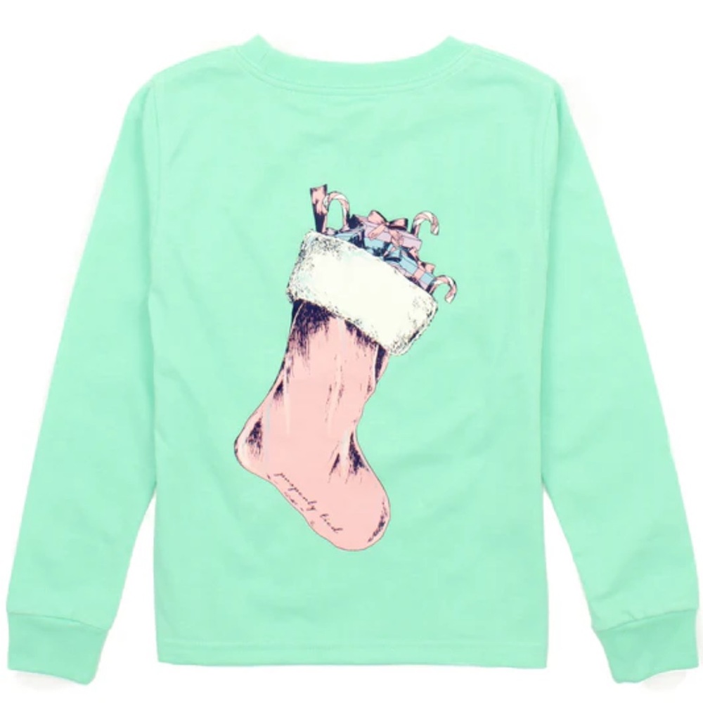 NWT Properly Tied Christmas Winter Holiday Tshirt with stocking.